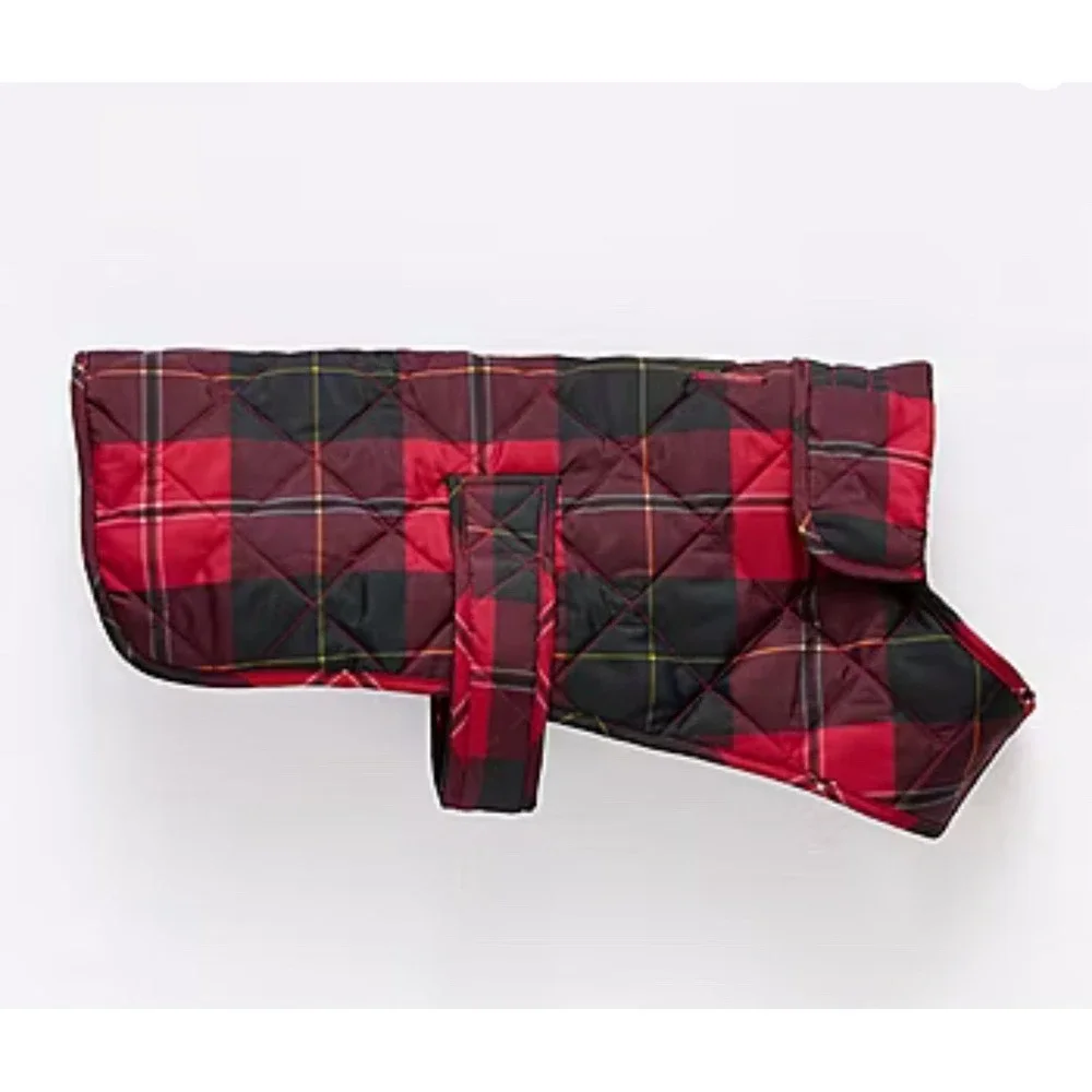 St Johns Bark Pet‎ Apparel Dog Jacket Quilted  XXL Navy Blue w/ white Polka Dot